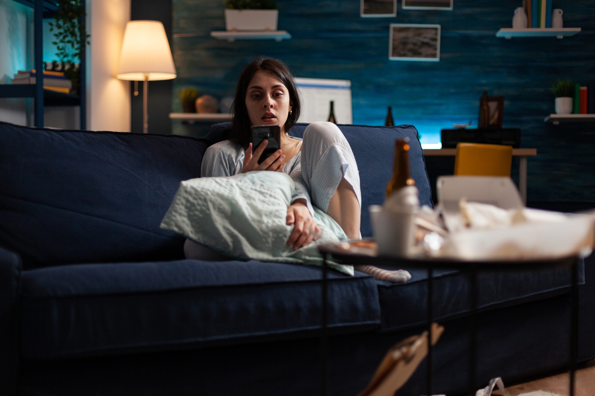 Disappointed, depressed, annoyed, unhappy woman reading eviction notice