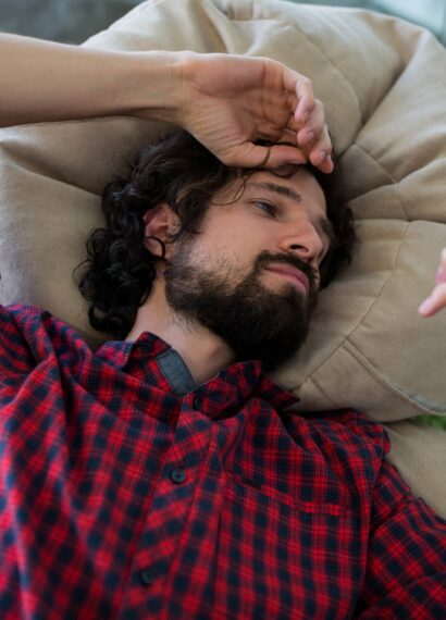 Man text messaging on mobile phone