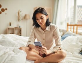 Young Woman Text Messaging