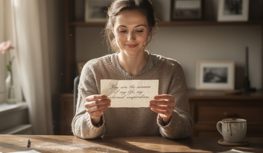 une lettre d'amour sincère déclarant à la femme de votre vie qu'elle est votre source éternelle d'inspiration et de bonheur.