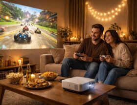 découvrez le vidéoprojecteur epson idéal pour une soirée jeux à deux en grand format, offrant une image immersive et des couleurs éclatantes pour des moments de plaisir partagés.