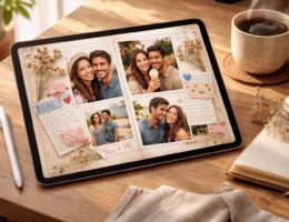 découvrez l'album “nous”, un scrapbook de couple conçu spécialement pour ipad air. capturez et partagez vos moments précieux avec élégance et simplicité.