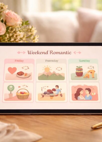 découvrez comment organiser un week-end romantique parfait grâce à un planning conçu pour une rencontre sur tablette tactile, alliant simplicité et convivialité.