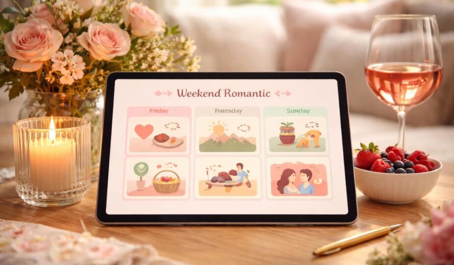 découvrez comment organiser un week-end romantique parfait grâce à un planning conçu pour une rencontre sur tablette tactile, alliant simplicité et convivialité.